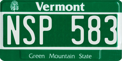 VT license plate NSP583