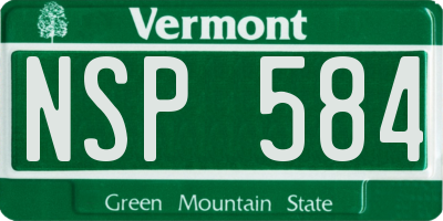 VT license plate NSP584