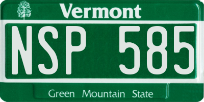VT license plate NSP585