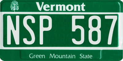 VT license plate NSP587