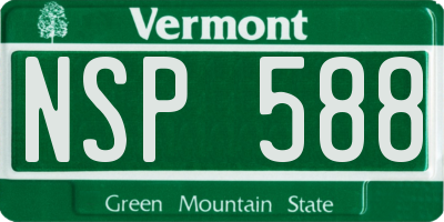 VT license plate NSP588