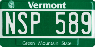 VT license plate NSP589