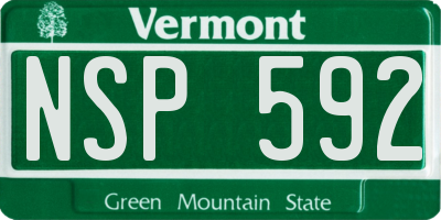 VT license plate NSP592