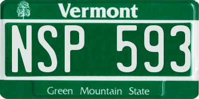 VT license plate NSP593