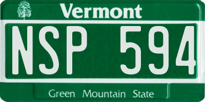 VT license plate NSP594