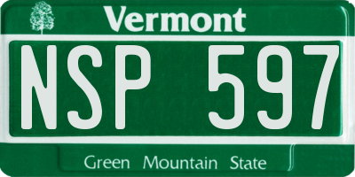 VT license plate NSP597