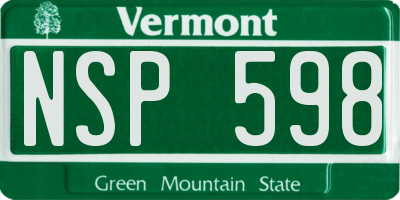 VT license plate NSP598