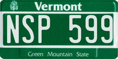 VT license plate NSP599