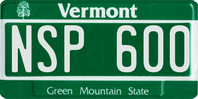 VT license plate NSP600