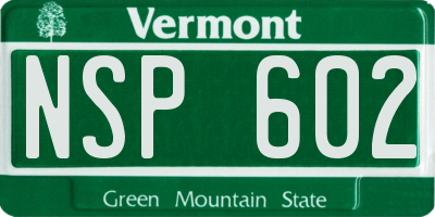 VT license plate NSP602