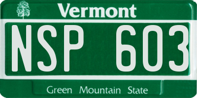 VT license plate NSP603