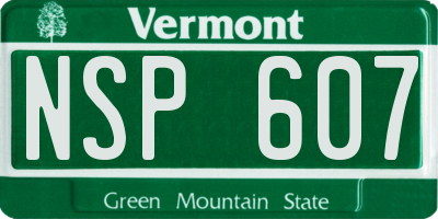 VT license plate NSP607
