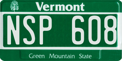 VT license plate NSP608