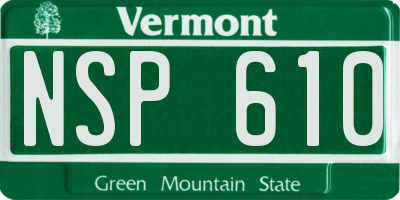 VT license plate NSP610