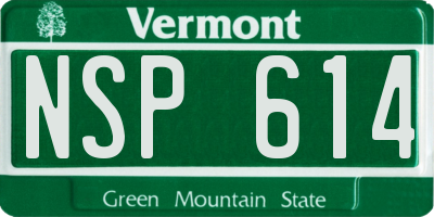 VT license plate NSP614