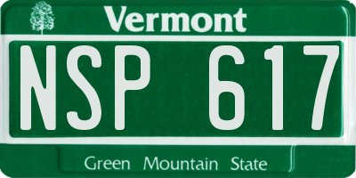 VT license plate NSP617