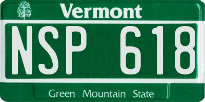 VT license plate NSP618