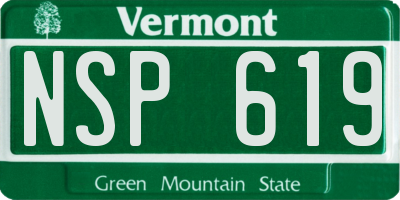 VT license plate NSP619
