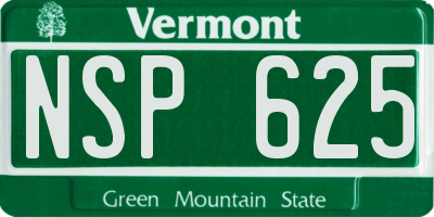 VT license plate NSP625