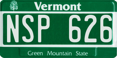 VT license plate NSP626