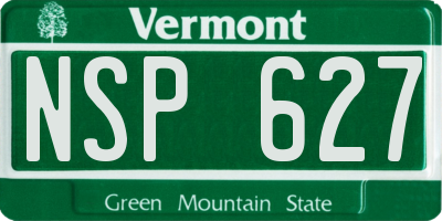 VT license plate NSP627