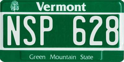 VT license plate NSP628