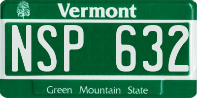 VT license plate NSP632
