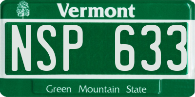 VT license plate NSP633