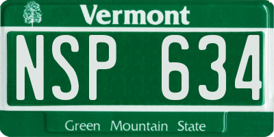 VT license plate NSP634