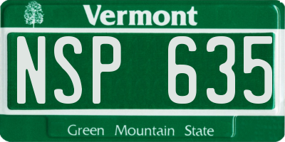 VT license plate NSP635