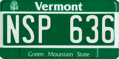 VT license plate NSP636