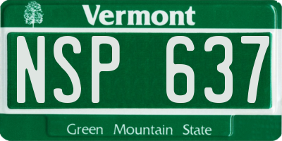 VT license plate NSP637
