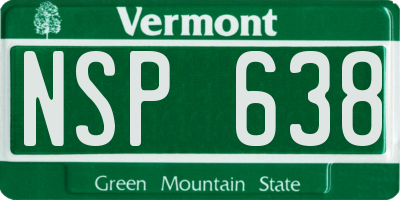 VT license plate NSP638