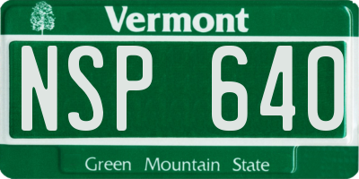 VT license plate NSP640