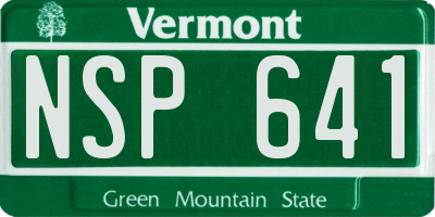 VT license plate NSP641