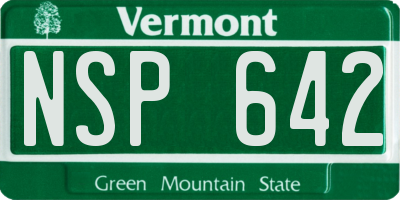 VT license plate NSP642