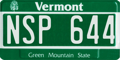 VT license plate NSP644