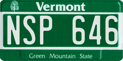 VT license plate NSP646