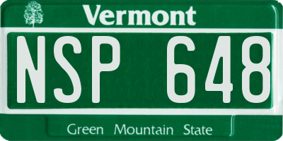 VT license plate NSP648