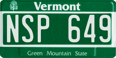 VT license plate NSP649