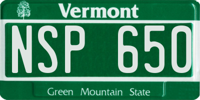 VT license plate NSP650