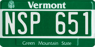 VT license plate NSP651