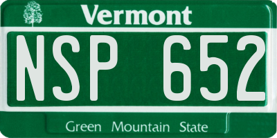 VT license plate NSP652