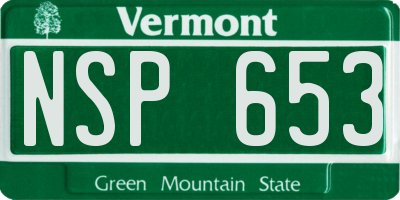VT license plate NSP653