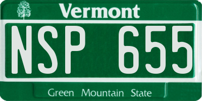 VT license plate NSP655