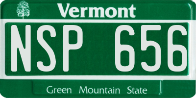 VT license plate NSP656