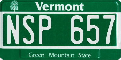 VT license plate NSP657