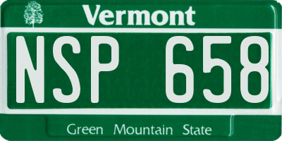 VT license plate NSP658