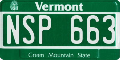 VT license plate NSP663