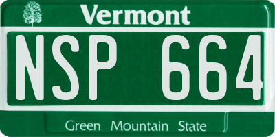 VT license plate NSP664